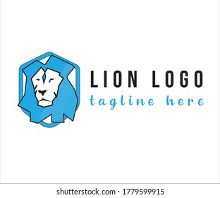 Lion based mascot logo vector illustration with dummy text on white background.