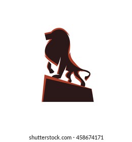 Lion of beasts, animal illustration logo mark a qualitative element modern style art