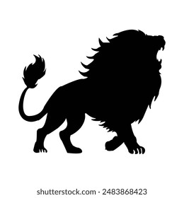 Lion Beautiful Silhouette Vector EPS File Format