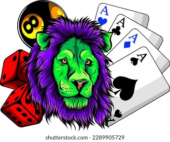 Lion Bet casino logo tamplate vector illustration on white background