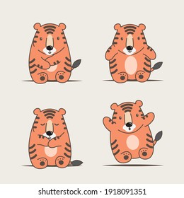 Lion and big cat cartoon vector illustration. Cute wildlife animal character. Good for kids graphic resources.
