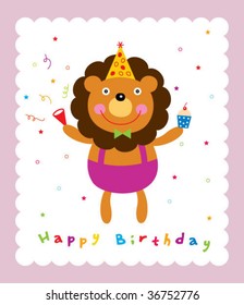 lion birthday card