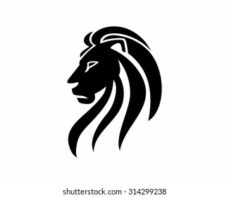 lion black leo beast head animal icon symbol