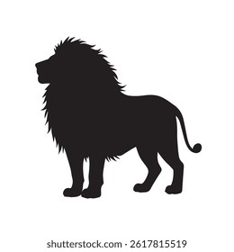 lion black silhouette icon vector. Lion icon isolated on a white background. Walking lion icon vector
