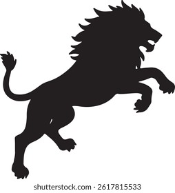 lion black silhouette icon vector. Lion icon isolated on a white background. Walking lion icon vector
