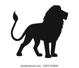 Lion black silhouette. Vector illustration