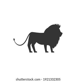 Lion black silhouette vector on a white background