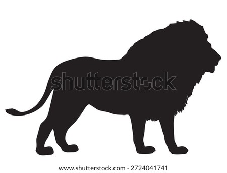 Lion black vector icon. Lion silhouette isolated on a white background.