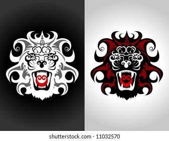 lion black and white
