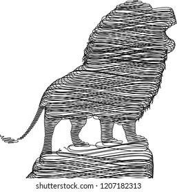 Lion Black and White