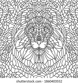 
Lion black and white coloring