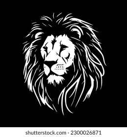 Lion - Black and White Isolated Icon - Vector illustration