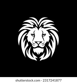 Lion - Black and White Isolated Icon - Vector illustration