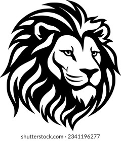Lion - Black and White Isolated Icon - Vector illustration