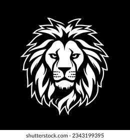 Lion - Black and White Isolated Icon - Vector illustration