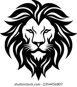 Lion - Black and White Isolated Icon - Vector illustration