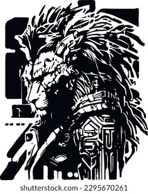 Lion Black and White tattoo