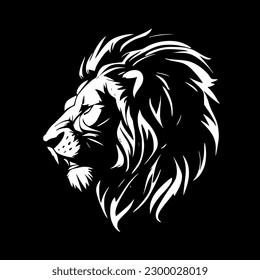 Lion | Black and White Vector illustration