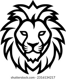 Lion | Black and White Vector illustration