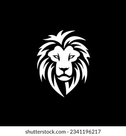 Lion | Black and White Vector illustration