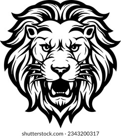 Lion | Black and White Vector illustration