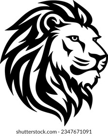 Lion | Black and White Vector illustration