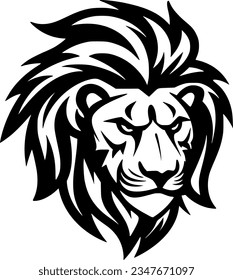Lion | Black and White Vector illustration