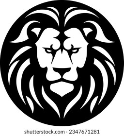 Lion | Black and White Vector illustration