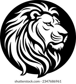 Lion | Black and White Vector illustration