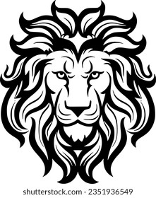 Lion | Black and White Vector illustration