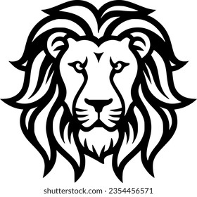 Lion | Black and White Vector illustration