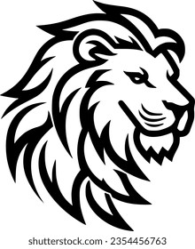 Lion | Black and White Vector illustration