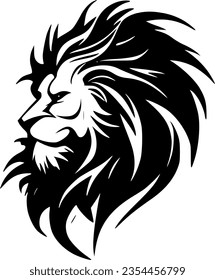 Lion | Black and White Vector illustration