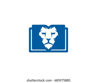 Lion Book Icon Logo Design Element