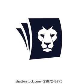 lion book logo icon vector design graphic