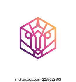 lion box logo icon vector illustration template