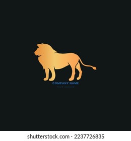 Diseño del logotipo de la marca de león en el vector