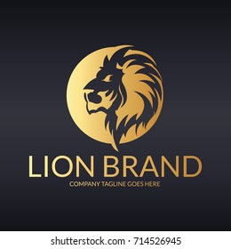 Lion brand logo. Easy to change size, color and text. 