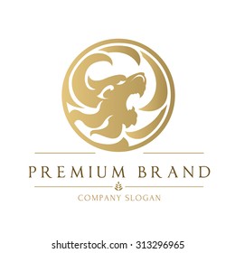 Lion brand Vector Logo Template.