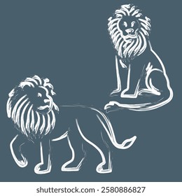 Lion, Lion Brush, Lion Drawing, Lion Line