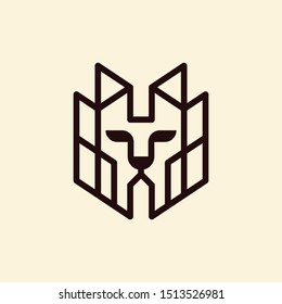 Lion Building Outline Architecture Creative Business Logo