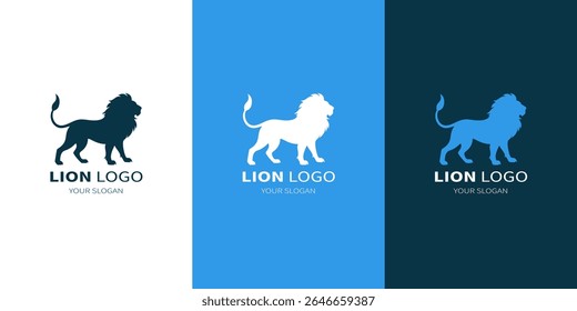 Lion business logo. Lion silhouette icon template. Vector illustration.