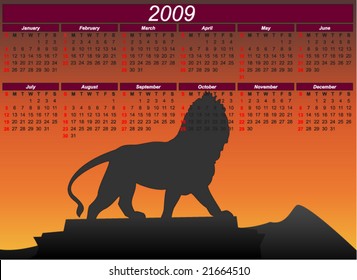 Lion Calendar