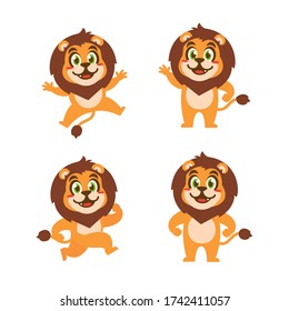 lion cartoon character fun mascot
