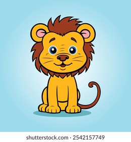 Lion cartoon character isolated design