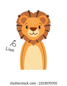 Lion Cartoon Charakter Vektor .
