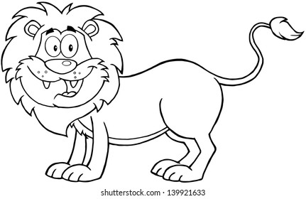Lion Cartoon Character. Vector Collection Set