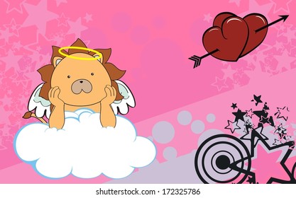 lion cartoon cherub wallpaper in vector format very easy to edit