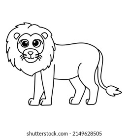 Lion Cartoon Coloring Page Illustration Vector Stock Vector (Royalty ...