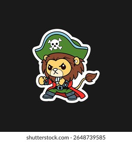 Lion cartoon costume with Pirate costume